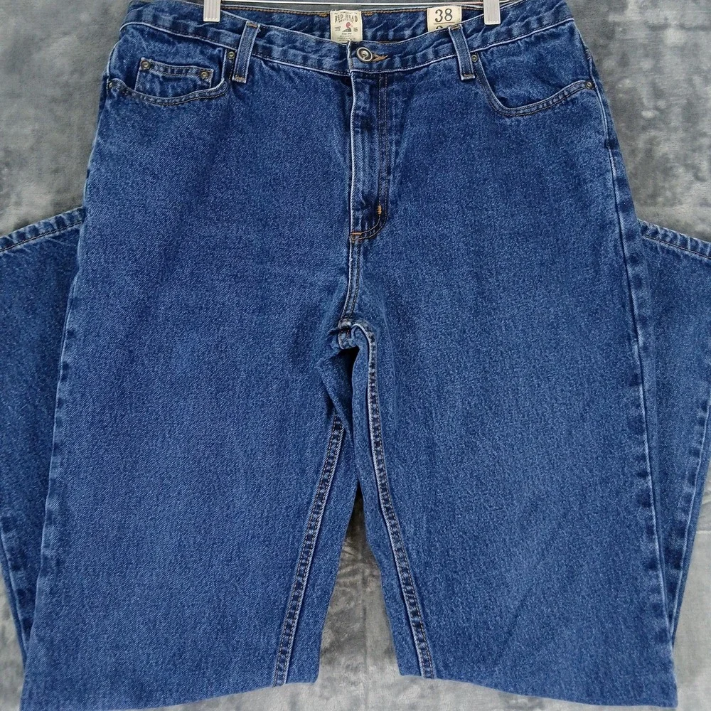 Red Head Jeans Mens 37x34 Blue Denim Straight Leg Zip‎ Fly 5 Pocket Classic
